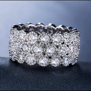 💗💗💗Luxury Multi Rows White Sapphire Ring Silver💗💗💗